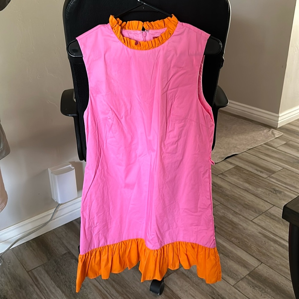 Pink and orange STAUD dress